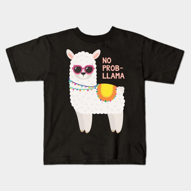 No Prob Llama - Funny Llama Kids T-Shirt by kdpdesigns